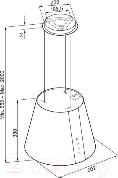 Изображение товара Вытяжка коробчатая Krona Holly Isola 500 S / КА-00002733 (черный)