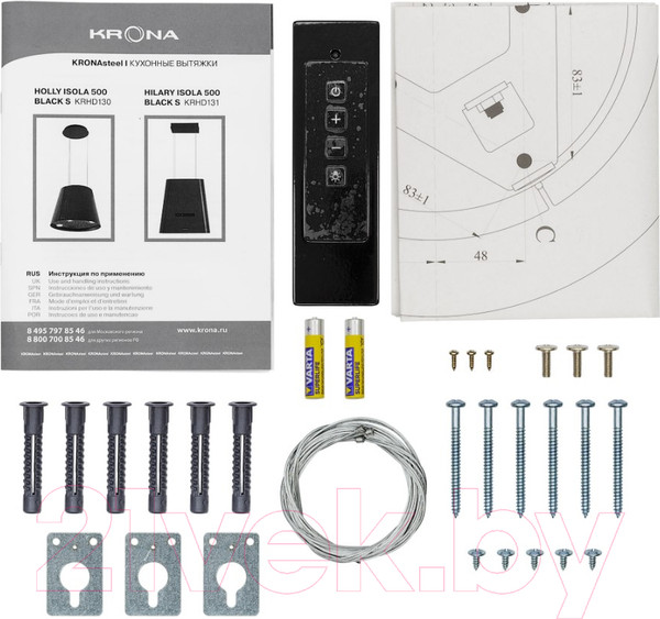 Изображение товара Вытяжка коробчатая Krona Holly Isola 500 S / КА-00002733 (черный)