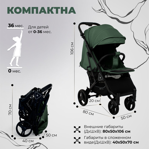 Изображение товара Детская прогулочная коляска Sweet Baby Compatto (Dark Green)