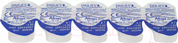 Изображение товара Комплект контактных линз Dailies Aqua Comfort Plus Sph-5.25 R8.7 D14.0 (30шт)