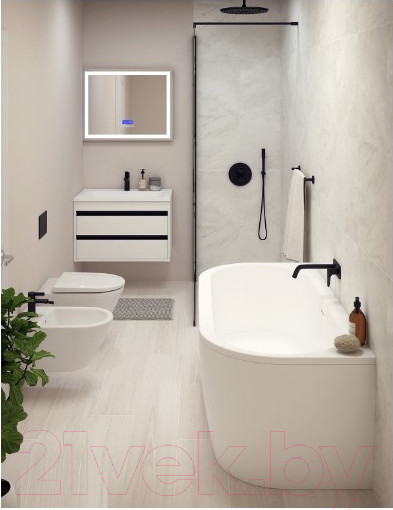 Изображение товара Ванна акриловая Cezares Slim Wall-180-80-60-W37-SET