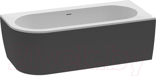 Изображение товара Ванна акриловая Cezares Slim Corner-180-80-60-R-NERO-SET