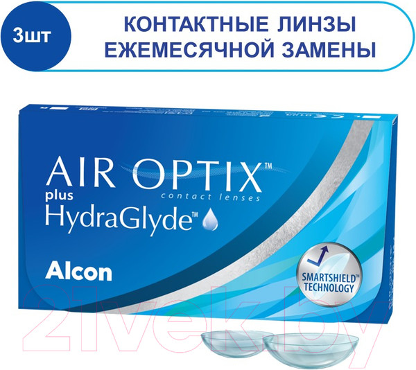Изображение товара Комплект контактных линз Air Optix Plus HydraGlyde Sph-3.75 R8.6 D14.2 (3шт)