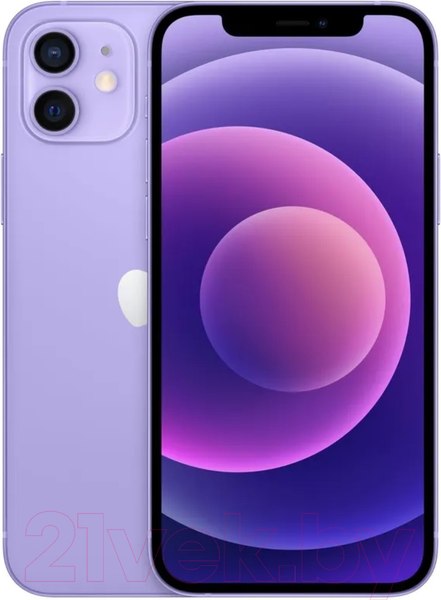 Изображение товара Смартфон восстановленный Apple iPhone 12 64GB Flip Грейд B (фиолетовый)