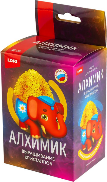 Изображение товара Набор для выращивания кристаллов Lori Алхимик. Объемные животные. Красный слоник / Крп-009