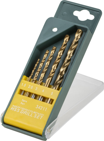 Изображение товара Набор сверл FIT HSS Титановое покрытие / 34211 (5шт)