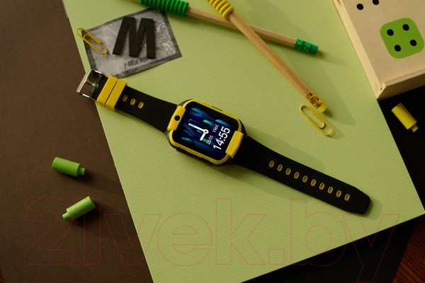 Изображение товара Умные часы детские Canyon Cindy KW-41 / CNE-KW41YB (желтый/черный)