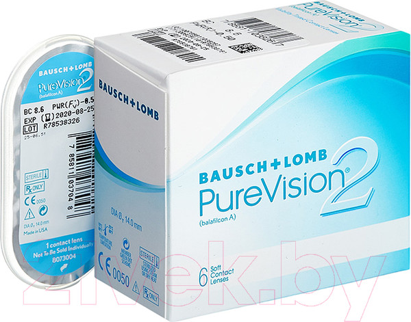 Изображение товара Комплект контактных линз PureVision 2 Sph-5.00 R8.6 (6шт)