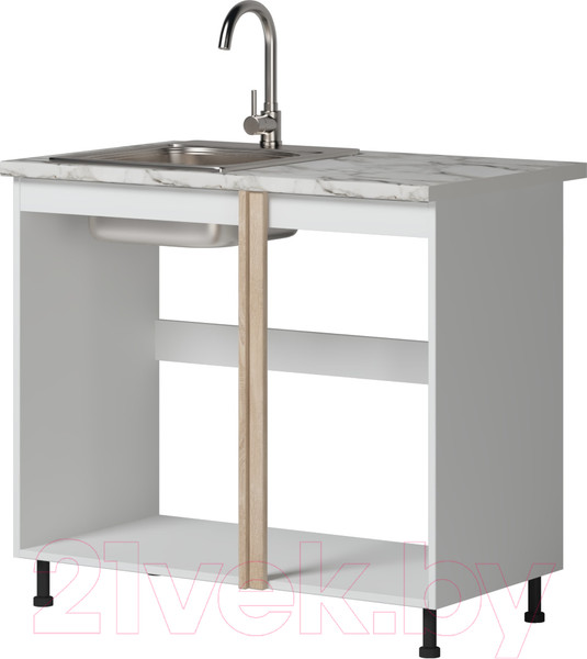 Изображение товара Шкаф под мойку Genesis Мебель Алиса 12 1000 (белый/дуб сонома)