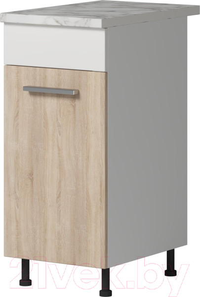 Изображение товара Шкаф-стол кухонный Genesis Мебель Алиса 12 400 (белый/дуб сонома)