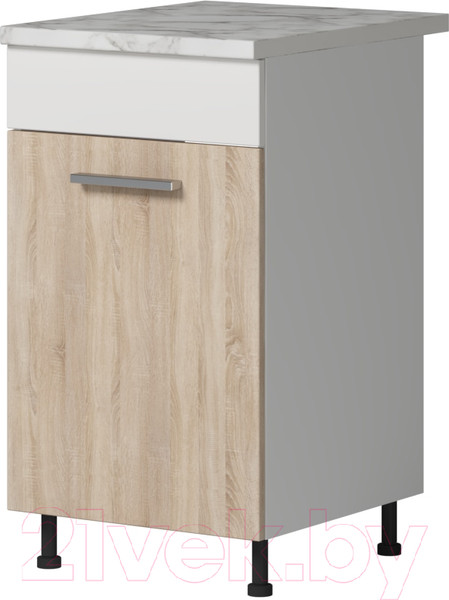 Изображение товара Шкаф-стол кухонный Genesis Мебель Алиса 12 500 (белый/дуб сонома)