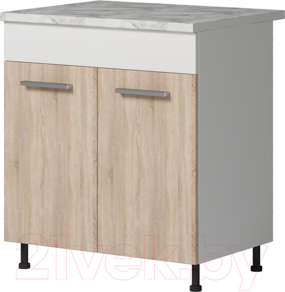 Изображение товара Шкаф-стол кухонный Genesis Мебель Алиса 12 800 (белый/дуб сонома)