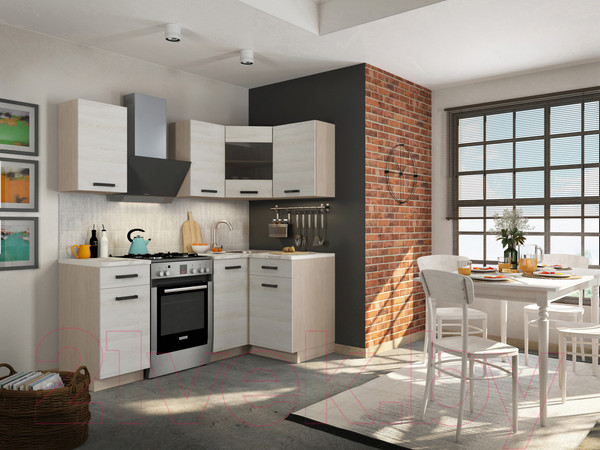 Изображение товара Кухонный гарнитур Genesis Мебель Алиса Loft №3 1.4x1.1 (дуб сонома/сосна белый)