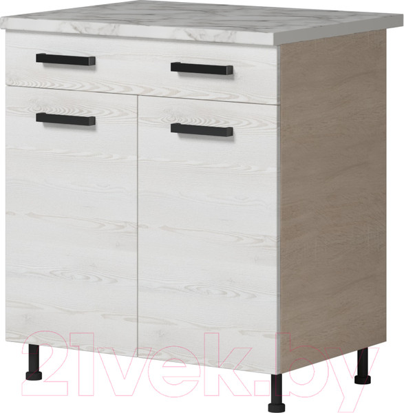 Изображение товара Шкаф-стол кухонный Genesis Мебель Алиса Loft 800 с ящиком (дуб сонома/сосна белый)