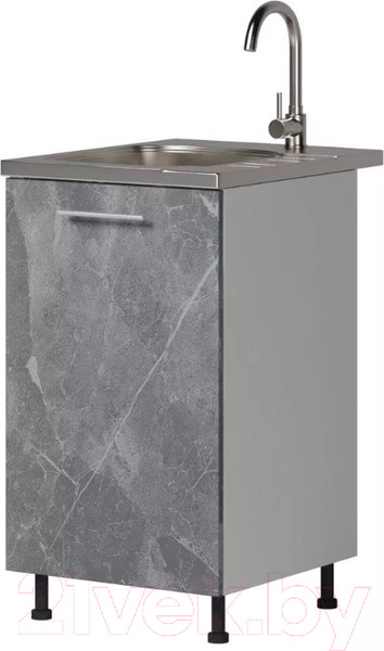 Изображение товара Шкаф под мойку Genesis Мебель Алиса Каспий 500 (белый/каспий темный)