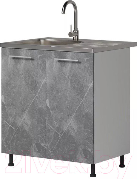 Изображение товара Шкаф под мойку Genesis Мебель Алиса Каспий 800 (белый/каспий темный)