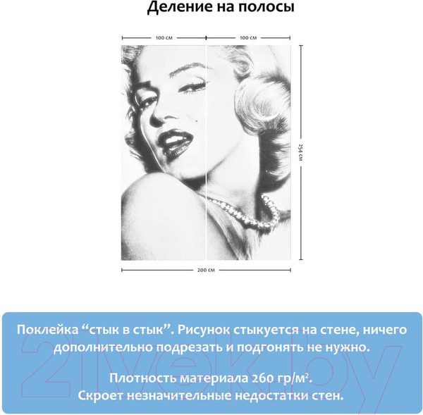 Изображение товара Фотообои листовые Citydecor Монро (200x254)