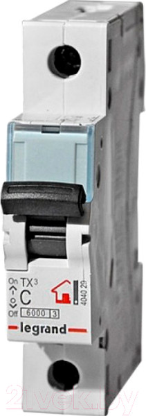 Изображение товара Выключатель автоматический Legrand TX3 1P C 10A 6кА 1M / 404026