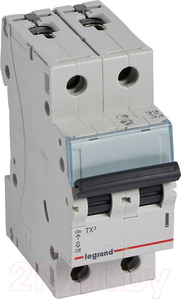 Изображение товара Выключатель автоматический Legrand TX3 2P C 10A 6кА 2M / 404040