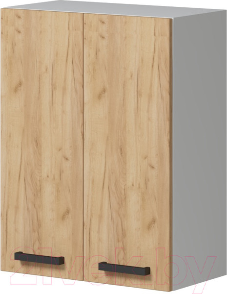 Изображение товара Шкаф навесной для кухни Genesis Мебель Алиса Craft 600 2 двери (белый/дуб золотой)