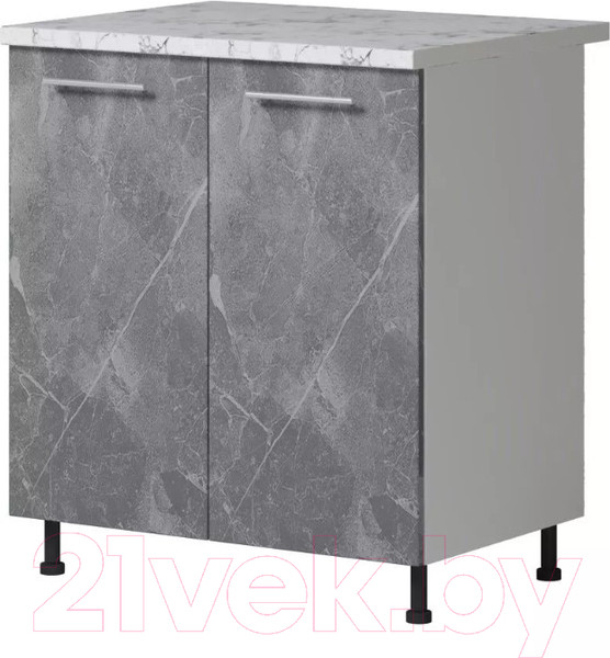 Изображение товара Шкаф-стол кухонный Genesis Мебель Алиса Каспий 800 2 двери (белый/каспий темный)