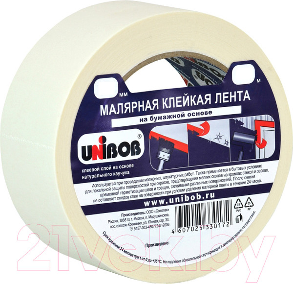 Изображение товара Лента малярная Unibob 38ммx50м / 28138