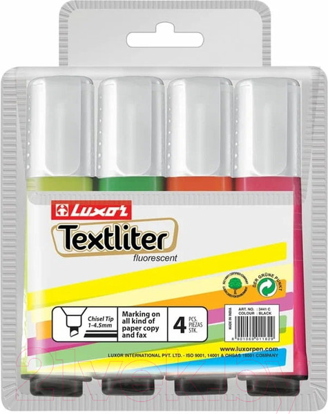 Изображение товара Набор маркеров Luxor Textliter / 4010 T/4 WT (4цв)