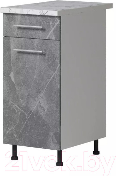 Изображение товара Шкаф-стол кухонный Genesis Мебель Алиса Каспий 500 с ящиком (белый/каспий темный)