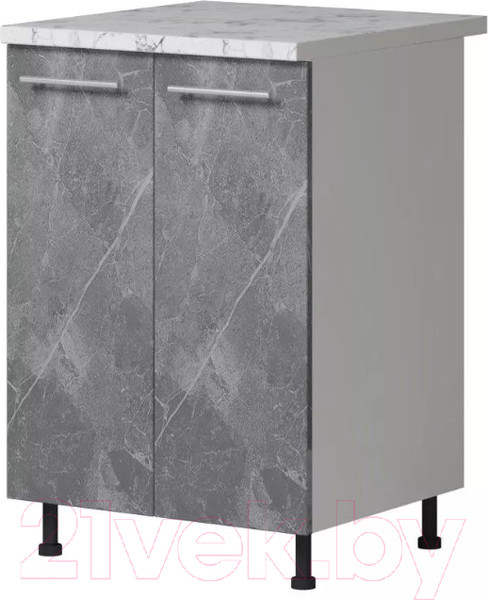 Изображение товара Шкаф-стол кухонный Genesis Мебель Алиса Каспий 600 2 двери (белый/каспий темный)