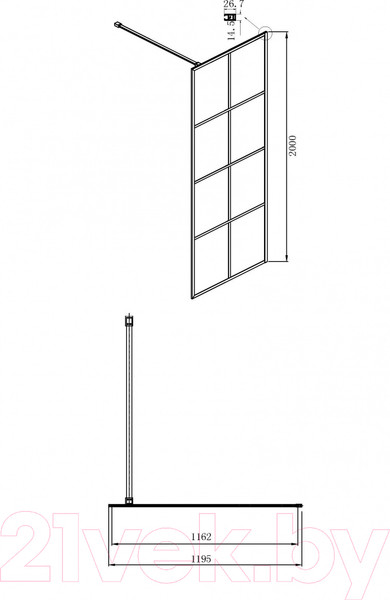 Изображение товара Душевая стенка Ambassador Walk-In 120x200 / 15031238