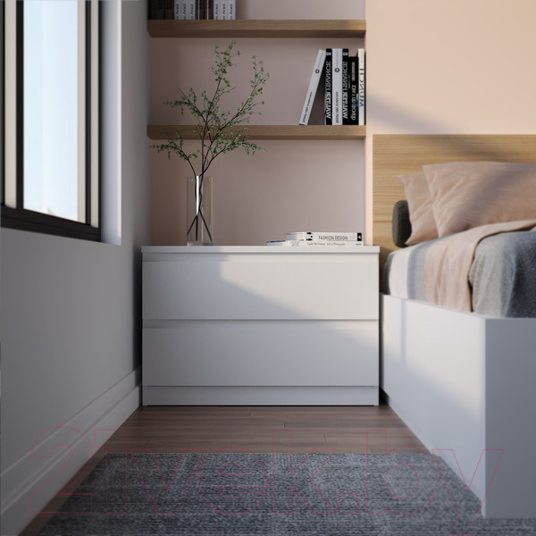 Изображение товара Тумба Mio Tesoro Мальта 2 ящика 80x54 2.05.02.020.1 (белый)