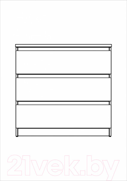 Изображение товара Комод Mio Tesoro Мальта 3 ящика 80x76 2.05.02.040.5 (дуб венге)