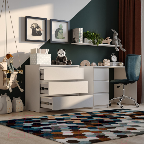 Изображение товара Комод Mio Tesoro Мальта 3 ящика 80x76 2.05.02.040.1 (белый)