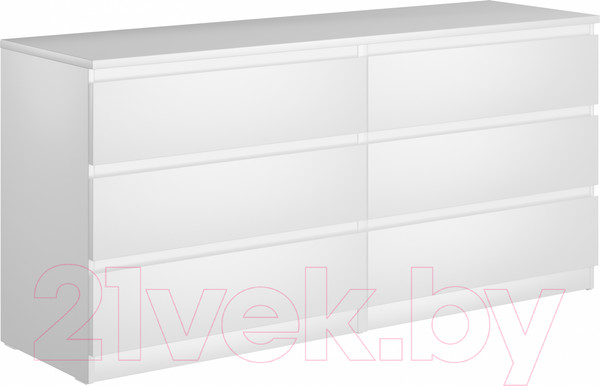 Изображение товара Комод Mio Tesoro Мальта 6 ящиков 160x76 2.05.02.060.1 (белый)