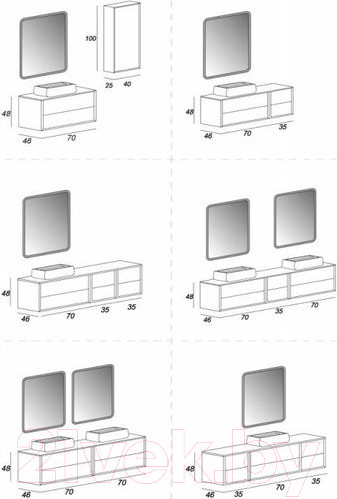 Изображение товара Тумба под умывальник Cezares Bellagio 54714