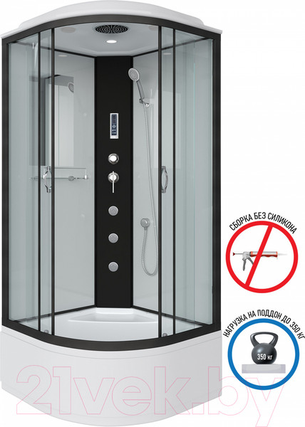 Изображение товара Душевая кабина Niagara NG-6708-14F 90x90x215 (прозрачное стекло/черный)