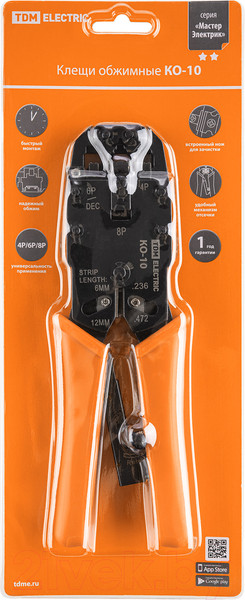 Изображение товара Инструмент обжимной TDM КО-10 / SQ1001-0011