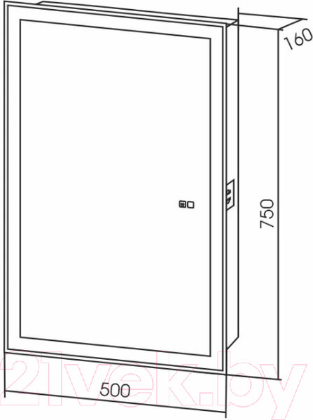 Изображение товара Шкаф с зеркалом для ванной Silver Mirrors Киото-2 50 R / LED-00002681 (с подогревом)