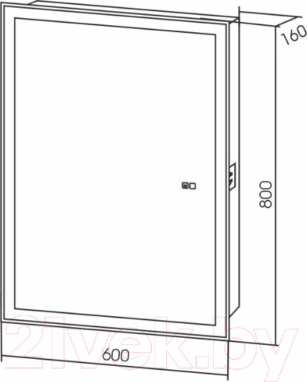 Изображение товара Шкаф с зеркалом для ванной Silver Mirrors Киото-2 60 L / LED-00002679 (с подогревом)