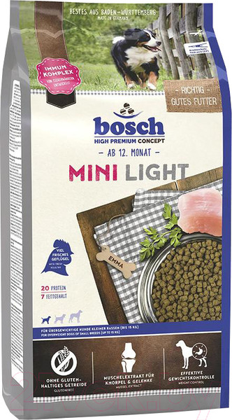 Изображение товара Сухой корм для собак Bosch Petfood Mini Light / 5213025 (2.5кг)