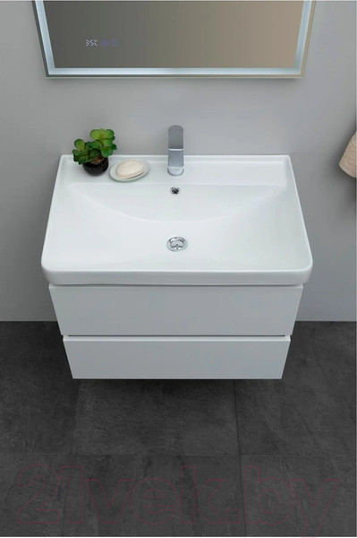 Изображение товара Тумба с умывальником Aquanet Вега 70 / 308335 (белый глянец)