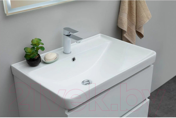 Изображение товара Тумба с умывальником Aquanet Вега 70 / 308335 (белый глянец)