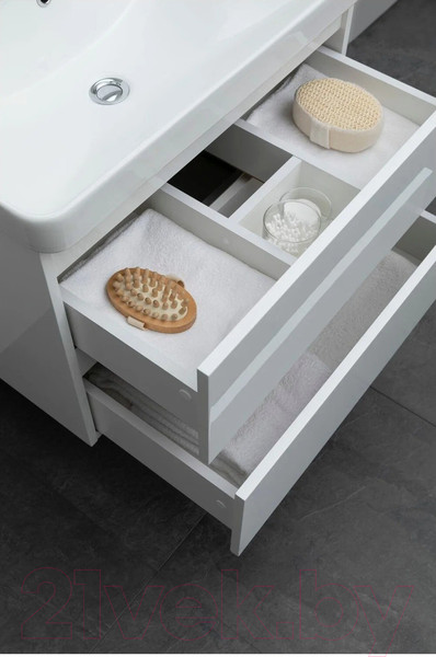 Изображение товара Тумба с умывальником Aquanet Вега 70 / 308335 (белый глянец)