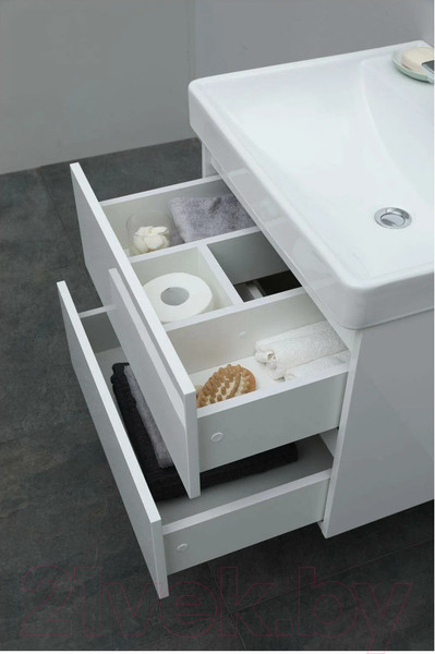 Изображение товара Тумба под умывальник Aquanet Вега 60 / 308318 (белый глянец)