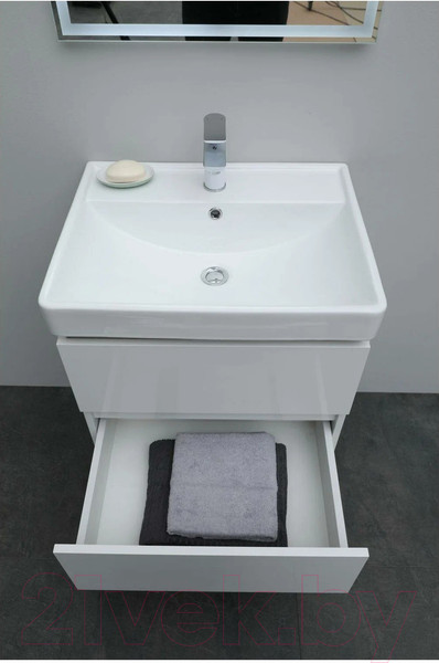 Изображение товара Тумба под умывальник Aquanet Вега 60 / 308318 (белый глянец)