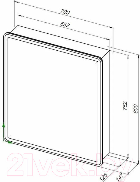 Изображение товара Шкаф с зеркалом для ванной Aquanet Оптима 70 / 311861