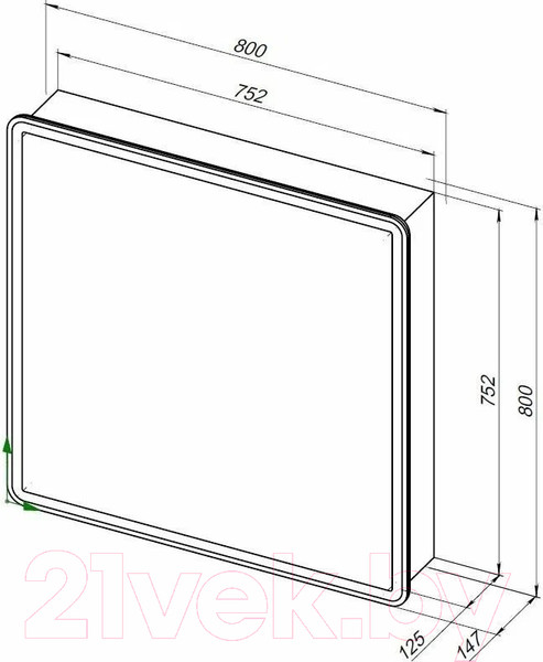 Изображение товара Шкаф с зеркалом для ванной Aquanet Оптима 80 / 311862
