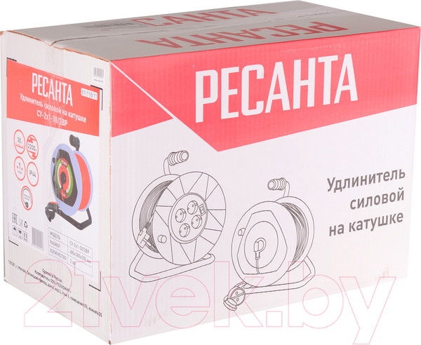 Изображение товара Удлинитель на катушке Ресанта СУ-2x1-30/2ВР (61/118/11)