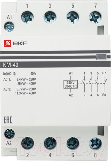 Изображение товара Контактор EKF КМ 40А 3NО+NC km-3-40-31