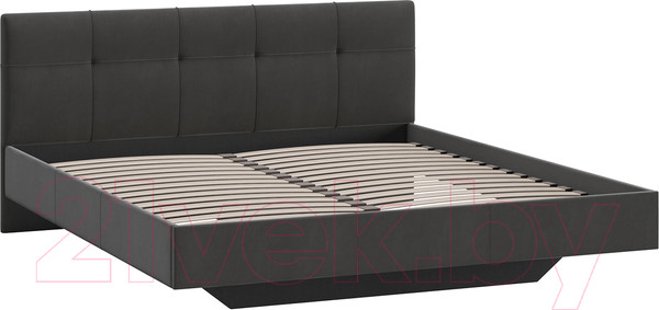 Изображение товара Двуспальная кровать ТриЯ Элис тип 1 с мягкой обивкой 180x200 (велюр графит)